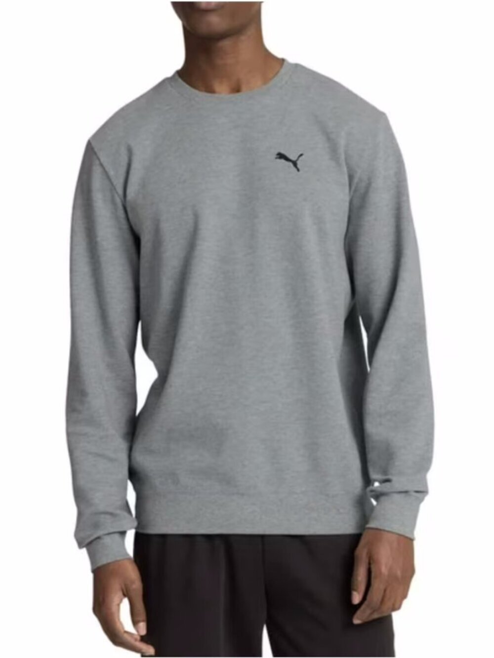 Puma Textured Crew Neck Grey Sweatshirt Pullover Size L